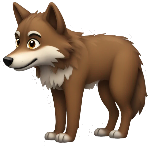 Brown cute Wolf furry emoji
