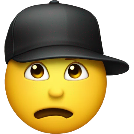 The classic yellow circle face emoji but with a backwards hat and biting his lip like a fuckboy emoji