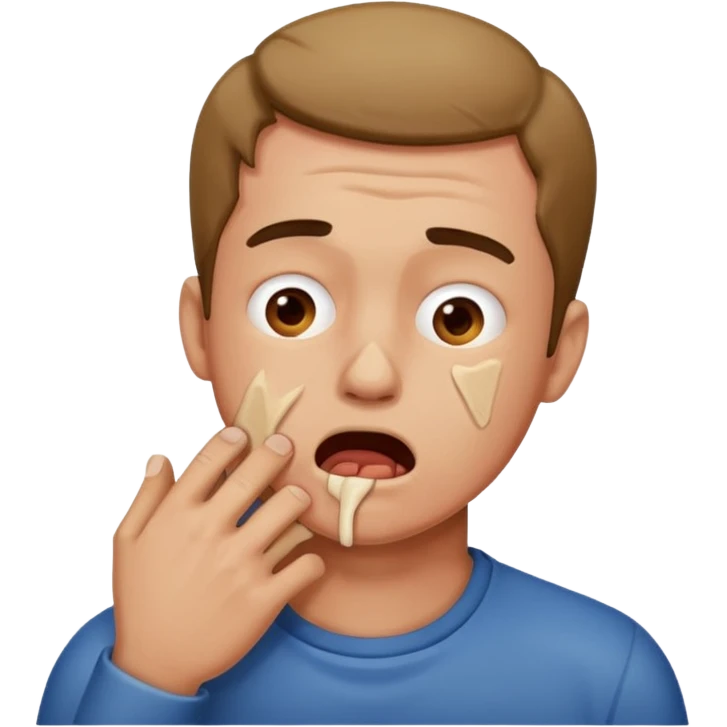 man choking himself on his throat  emoji
