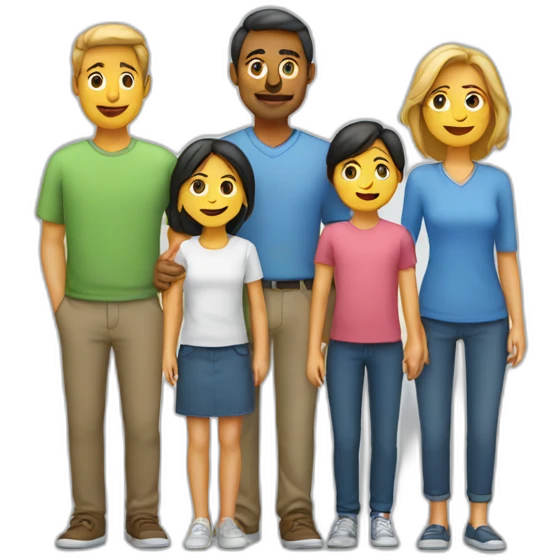 Family with father, mother, boy, girl emoji