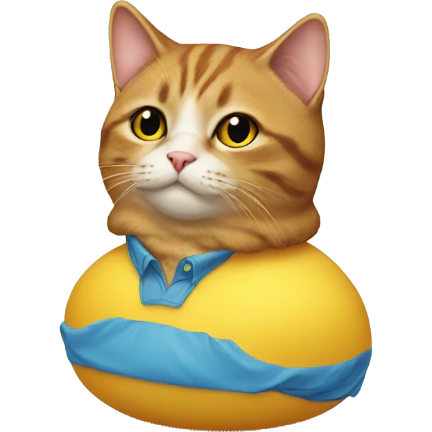 Cat wearing a rubber duck shirt emoji