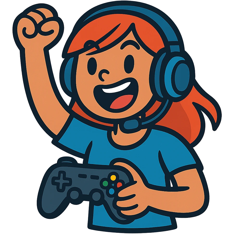 excited gamer girl in headphones emoji