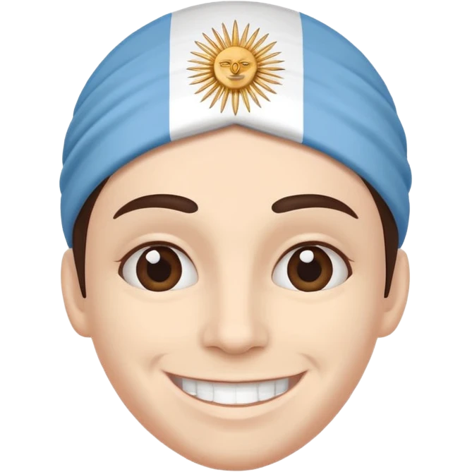 Una persona con la cabeza de la bandera de Argentina emoji