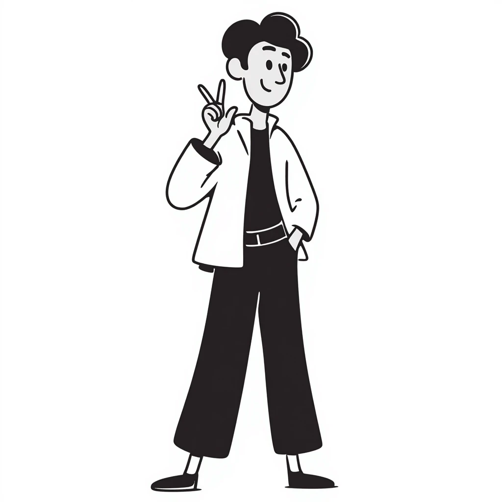 Korean man with charming smile and contemporary style emoji