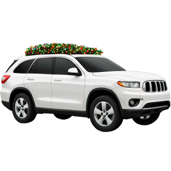 SUV covered in christmas lights emoji