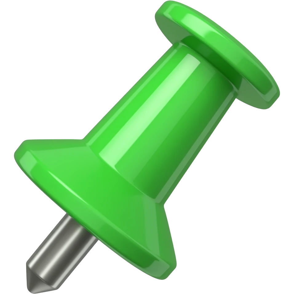Fluorescent green pin marker emoji