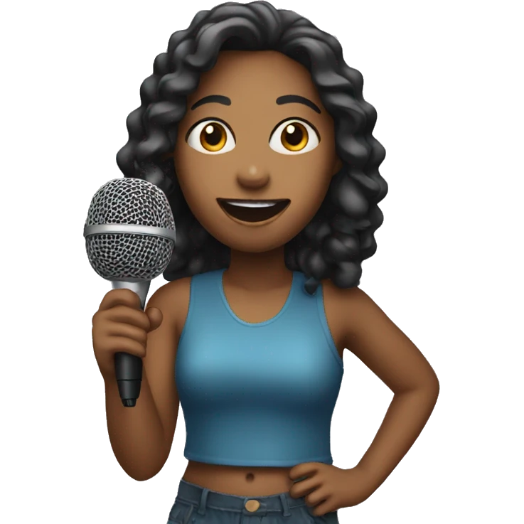 Girl with microphone  emoji
