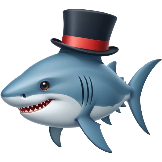 "requin avec chapeau haut de -forme" emoji