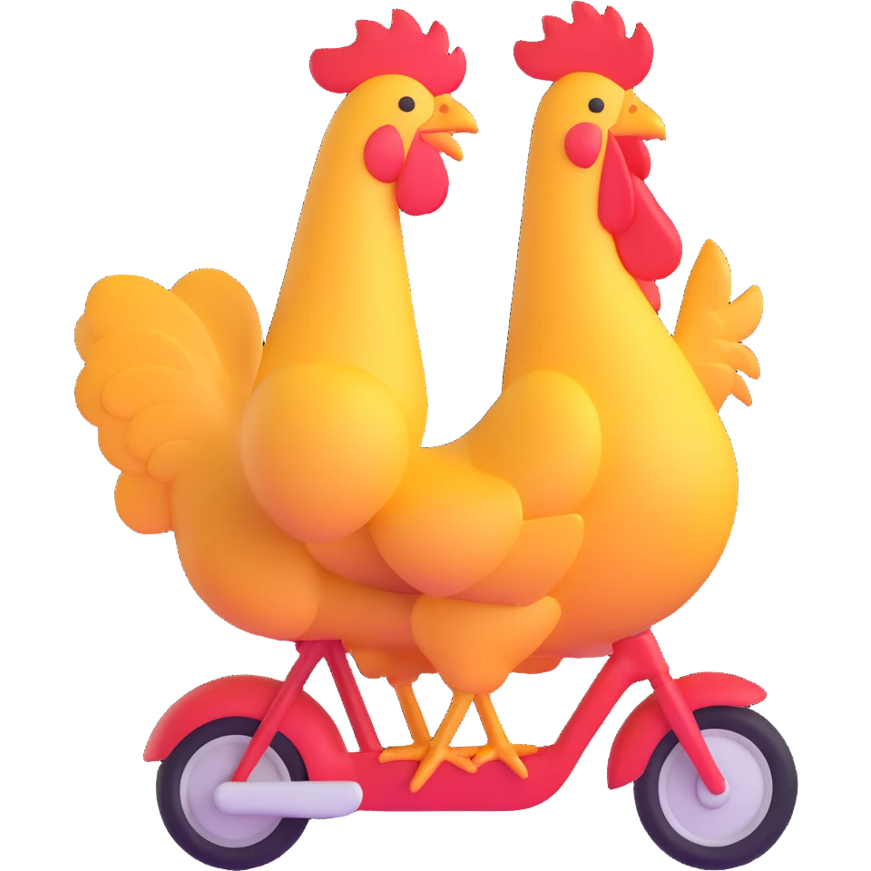 chicken jockey small character riding a chicken emoji