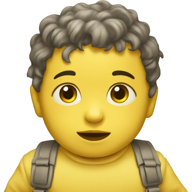 Yellow baby with quaff emoji