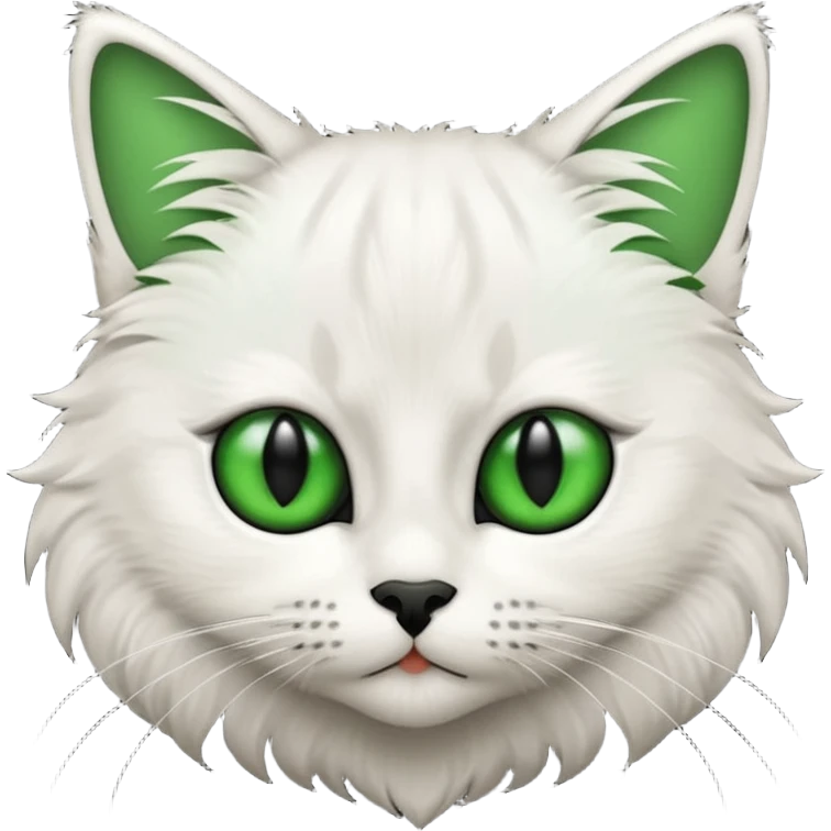 Chat noir et blanc avec des yeux verts emoji