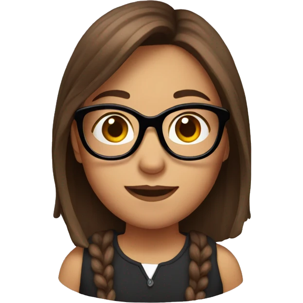 girl with brown hair and glasses emoji
