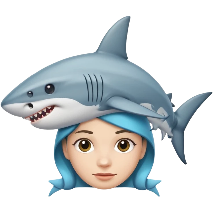 Cápa masnival a fején emoji