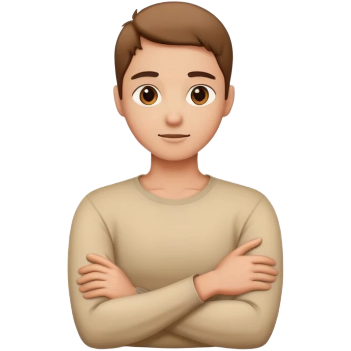 Arms crossed around neck emoji