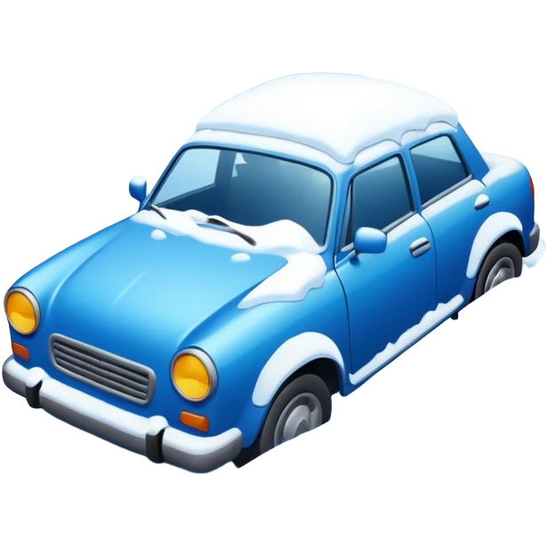 Car in a ditch in the snow emoji
