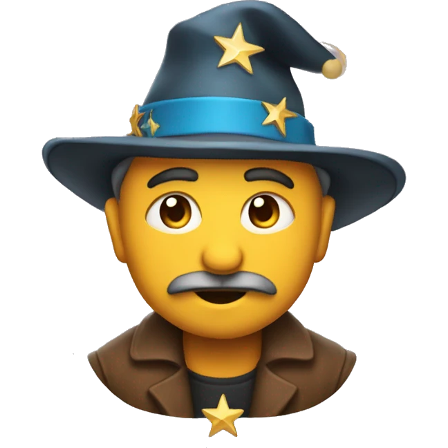 un mago con estrella emoji