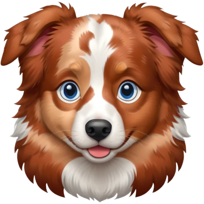 Red Merle Australian shepherd blu eyes emoji