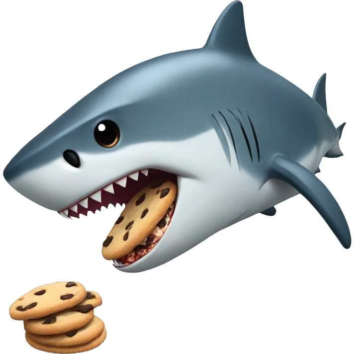 Shark eating cookies emoji
