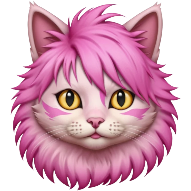 cat with pink punk hair emoji
