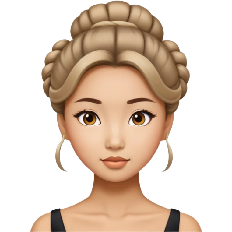 Beautiful Asian girl with hair in an updo emoji