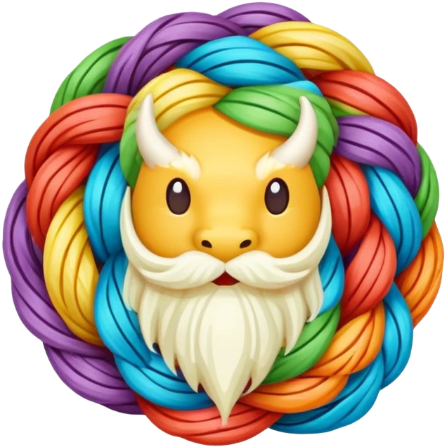 Dragon's beard candy hand-pulled sugar threads wrapped around filling, simplified emoji style with bold outlines and bright colors, cartoon style Longxu Tang emoji