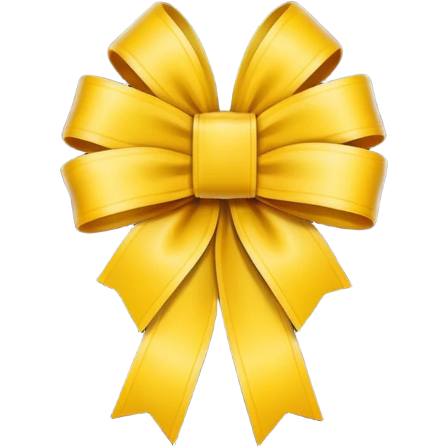 Apple-style emoji, minimal shading, simple gradients.
Keep the original emoji style and shape exactly the same.
Change the ribbon color to a vivid yellow.
Flat emoji style, clean vector look, no extra elements, no text, transparent background. emoji