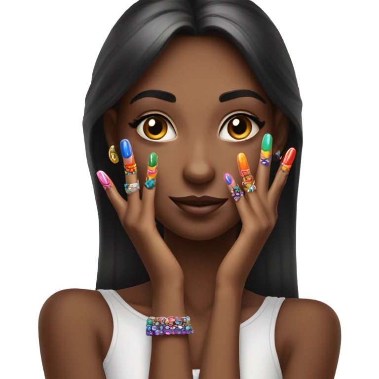 Girl with long nails emoji