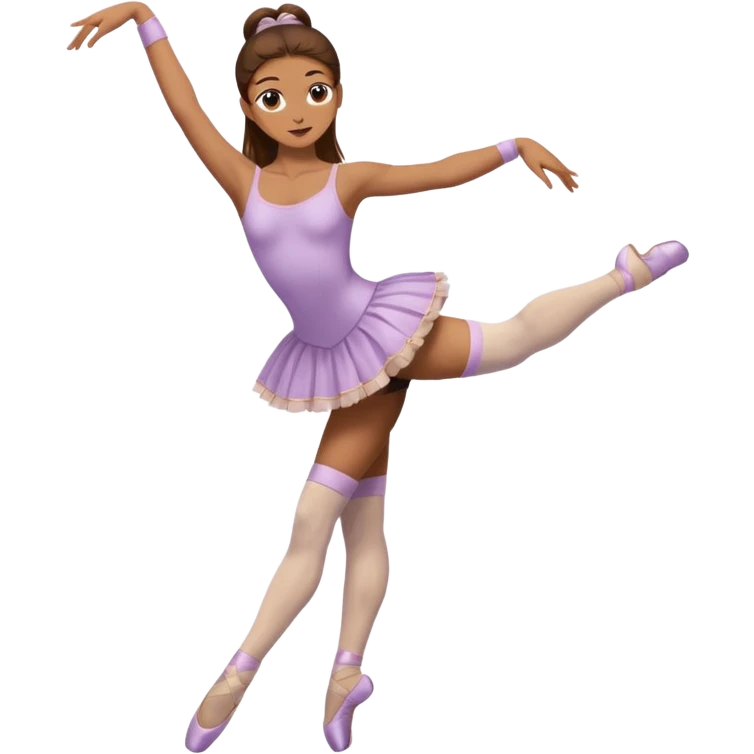 Ballet dancer in over the knee socks and brown hair emoji