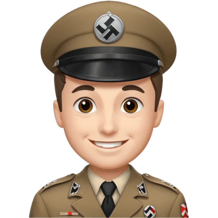 Create a hitler emoji with charlie kirk face emoji