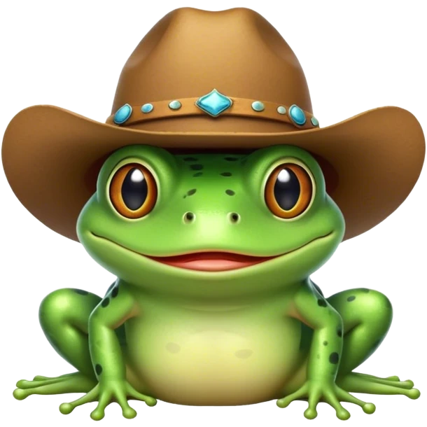 frog wearing a cowboy hat emoji