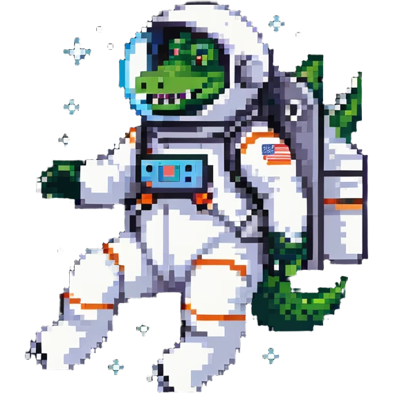 crocodile astronaut in space emoji