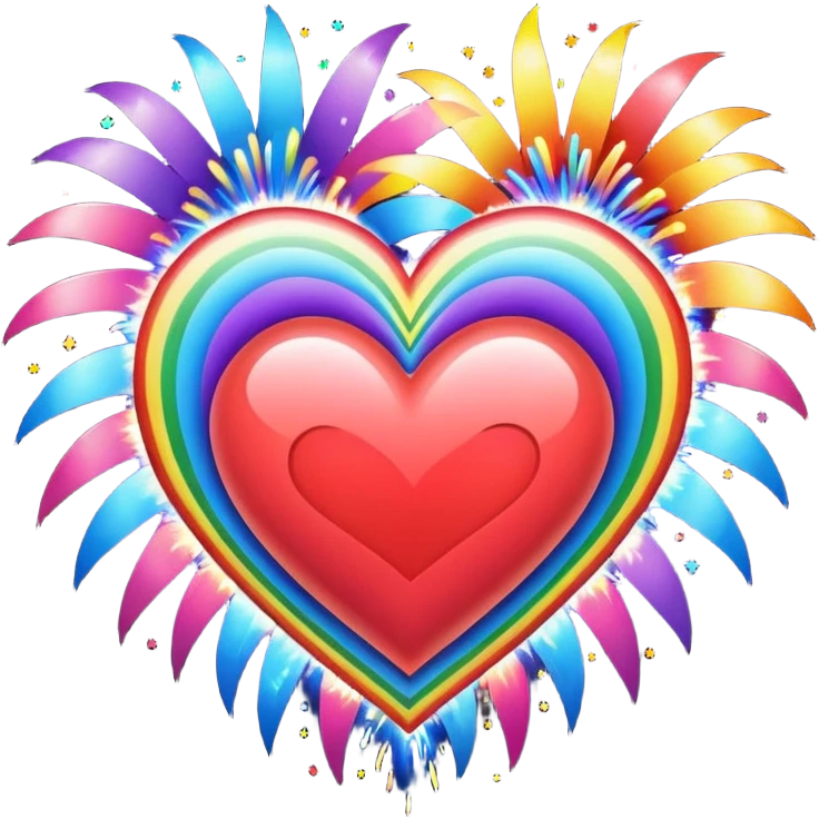heart with rainbow fireworks emoji