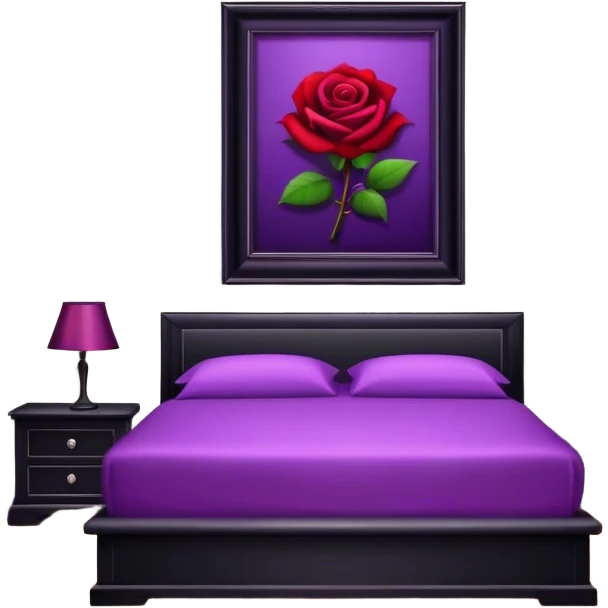 Purple and black room with a rose on it emoji