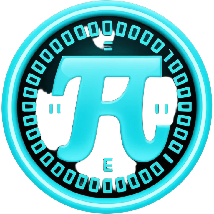  combine the π (pi) math symbol, binary code emerging from it. emoji