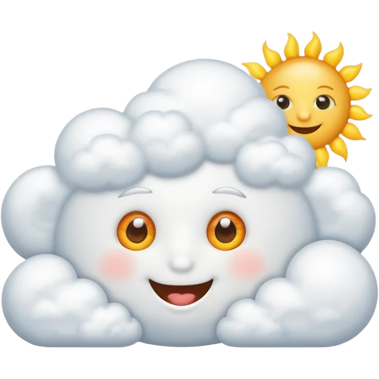 happy Sunny Cloud, with sun, eye emoji