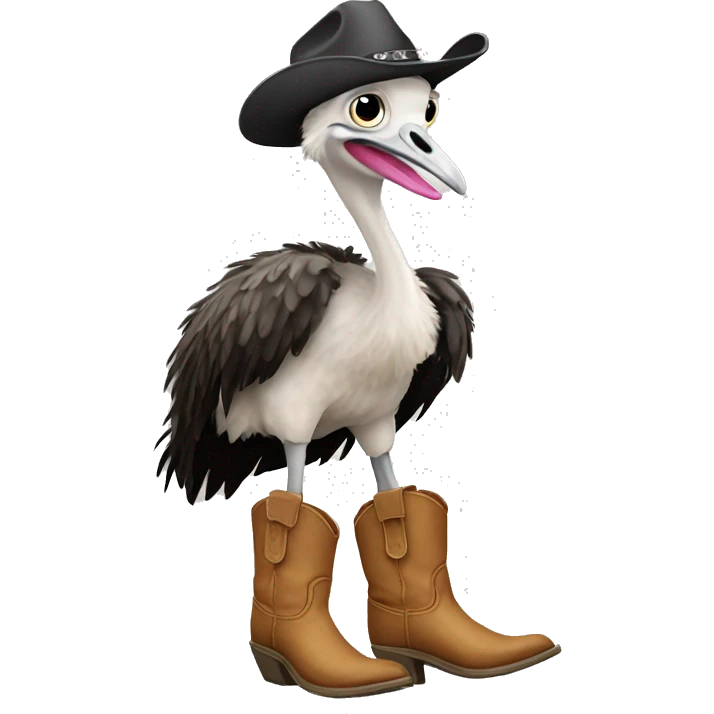 Ostrich in cowboy boots emoji