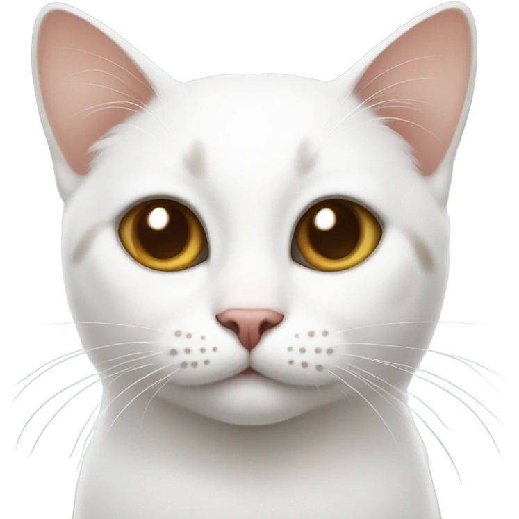 White cat with brown spots heart eyes emoji