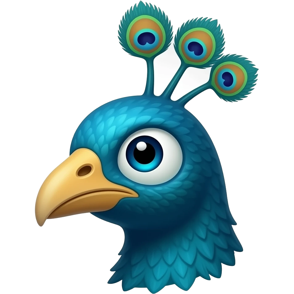 A peacock head, styled like an IT tech ninja emoji