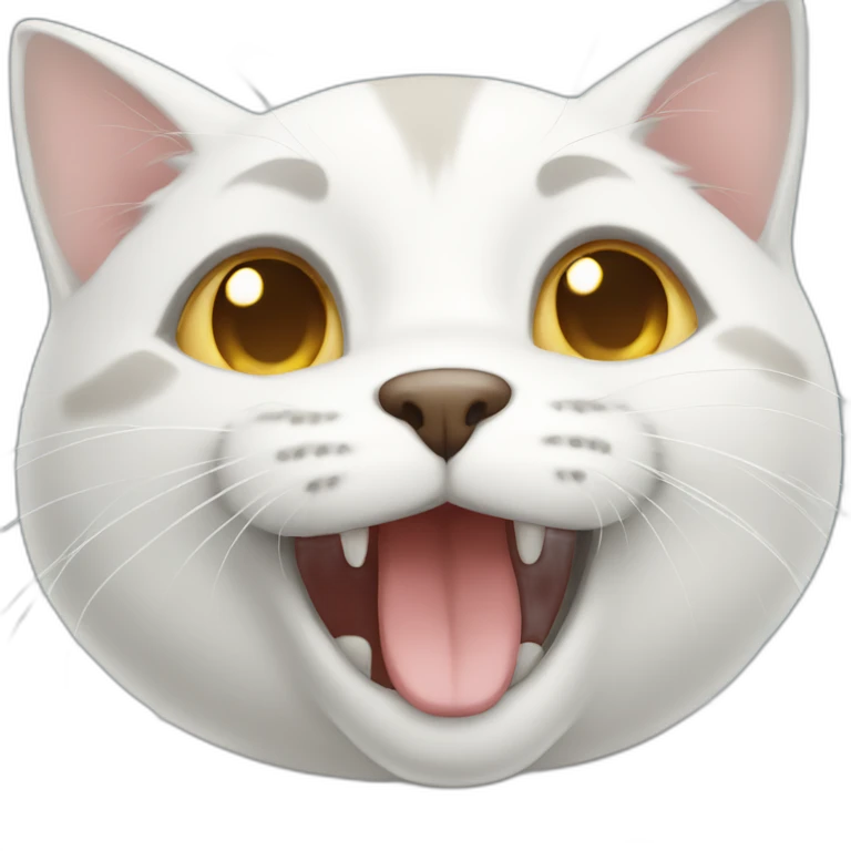 White gato happy emoji
