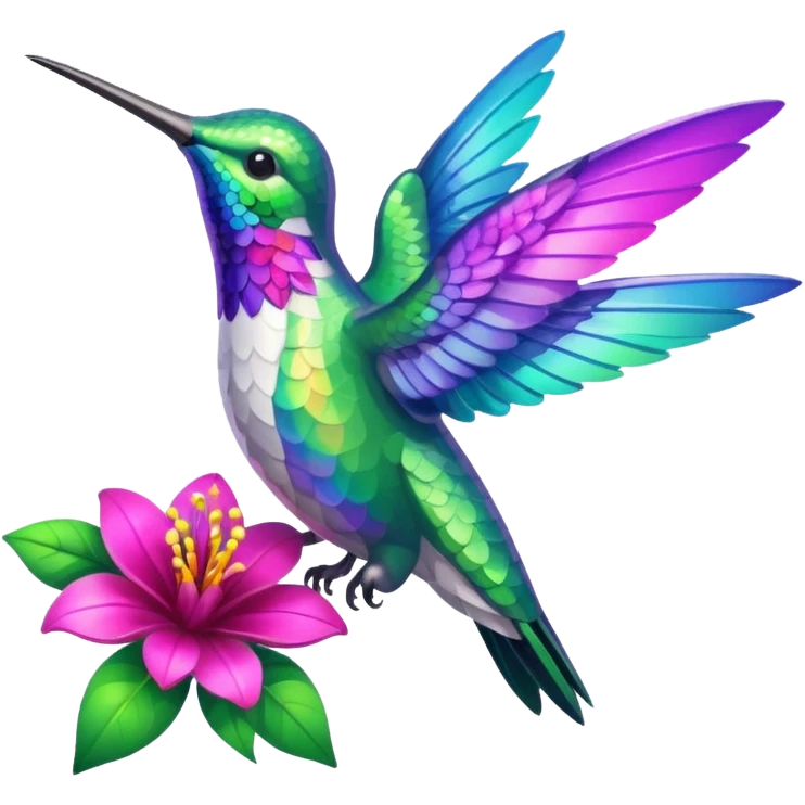 Hummingbird on flower emoji
