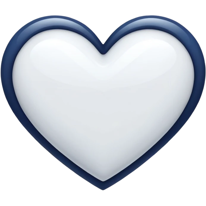 White and navy heart emoji