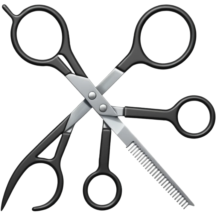 barber shop, scissors, comb, only scissor and comb emoji