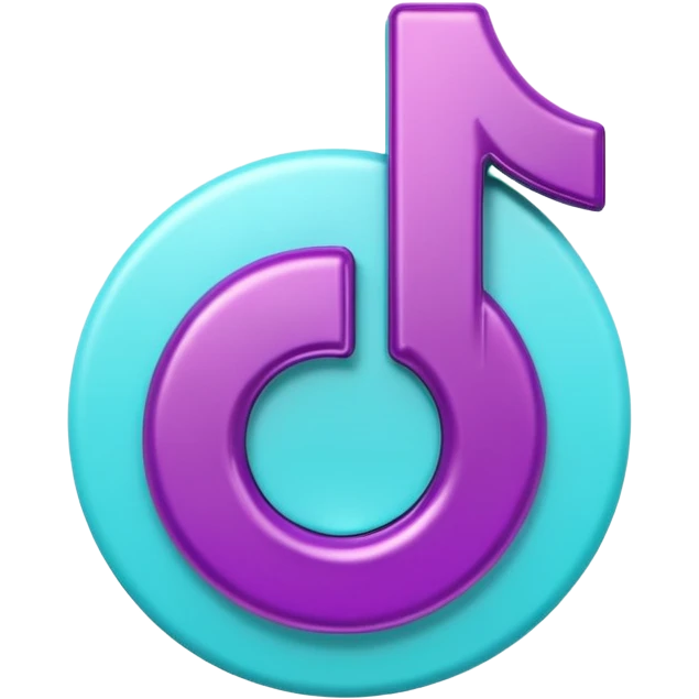 Purple and Cian Symbol of TikTok app emoji