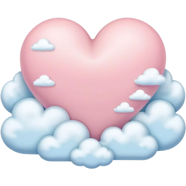Pastel heart with clouds emoji