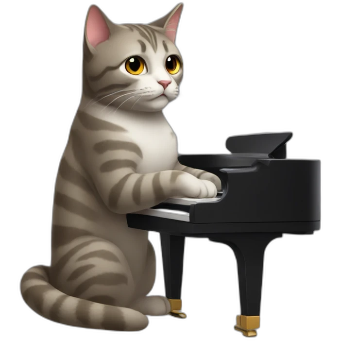 cat playing piano emoji