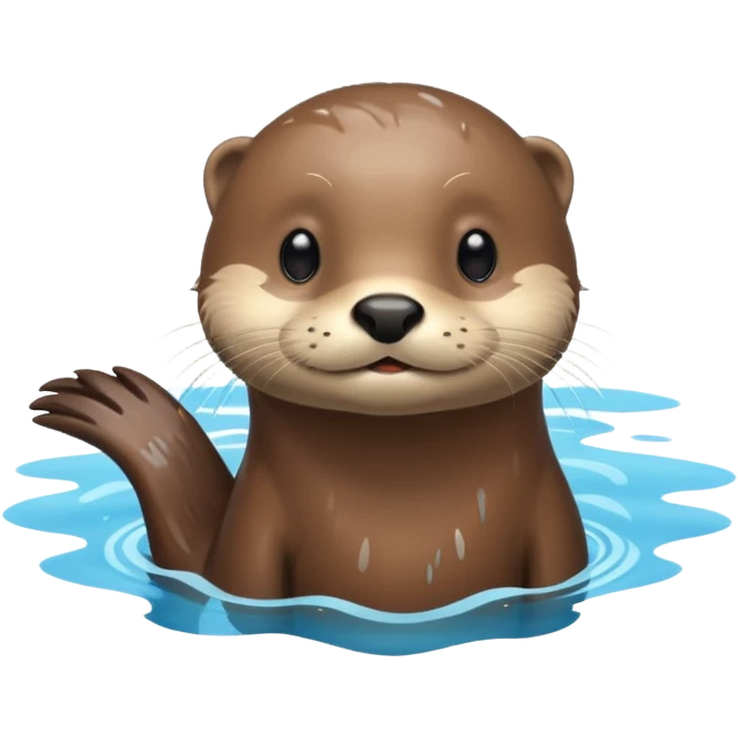 otter swims emoji