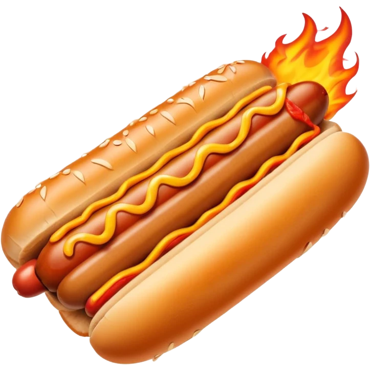 Fist Gripping a Flaming Hotdog emoji