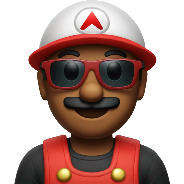 Mario as sunglasses emoji