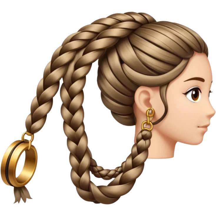 hair braid with decorative rings emoji