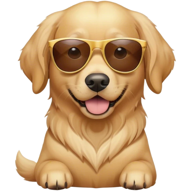 Golden Retriever with sunglasse emoji